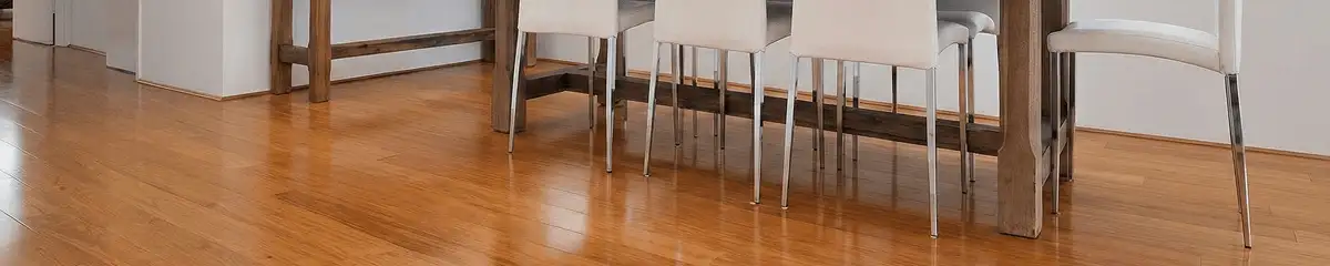 Professionally installed and refinished bamboo flooring in a residential home, showcasing smooth finish and natural wood tones in Akron, OH