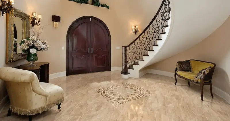 Entrance hall with professionally installed ceramic tile flooring in Akron OH