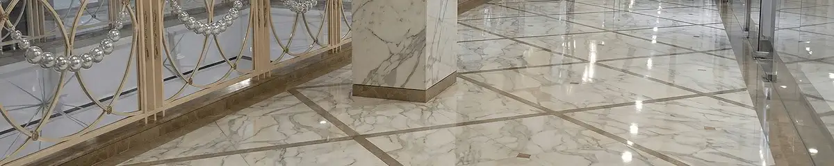 Beautiful marble floor professionally installed in Akron, OH